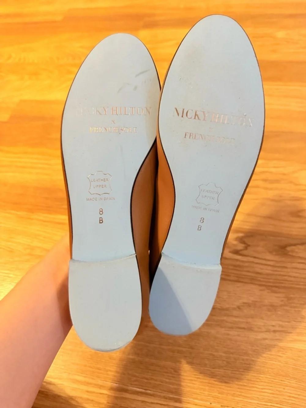 French Sole NEW Brown Kathy Praline Leather Ballet Flats Size 8